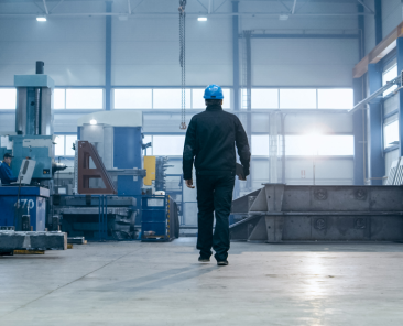 A man working in warehouse.