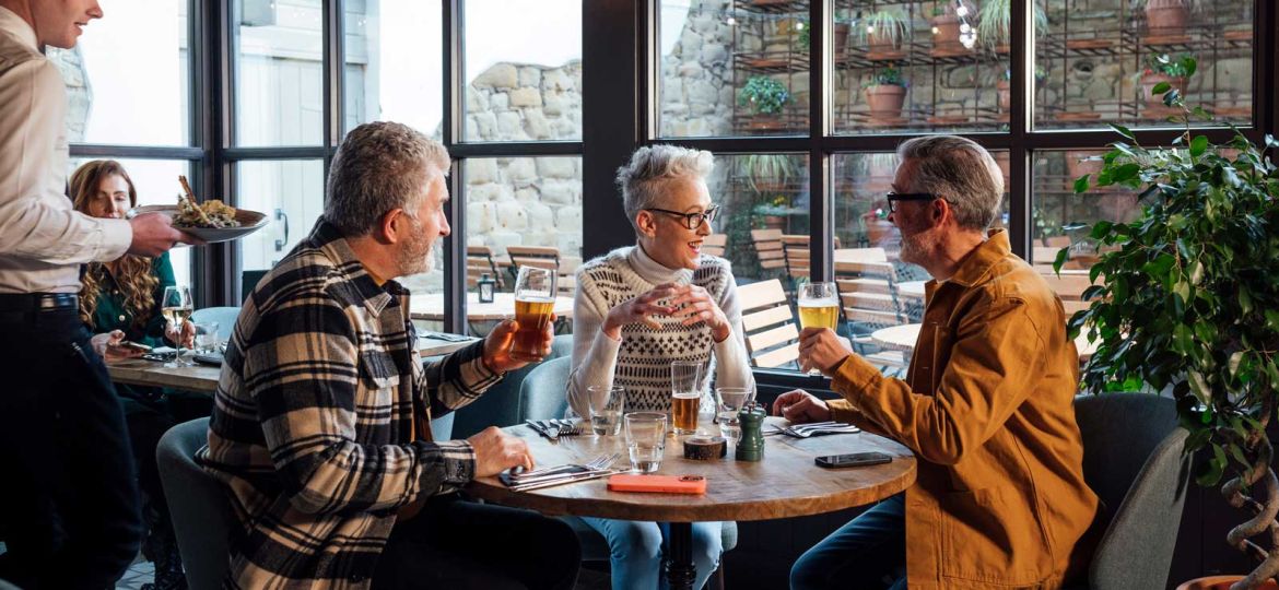 Customers at a restaurant